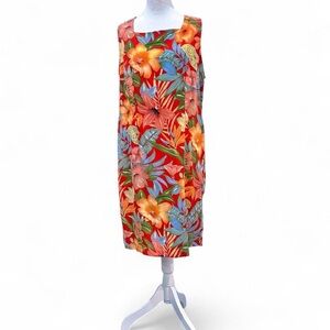 Kathie Lee Collection Red and Blue Floral Dress